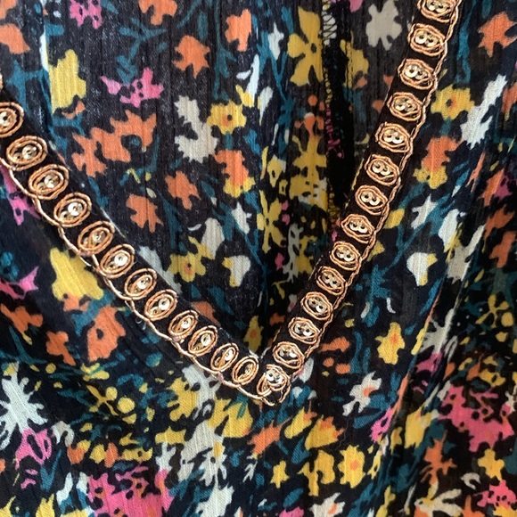 Free people tunic/dress size s/p navy blue flower pattern. - Picture 5 of 6